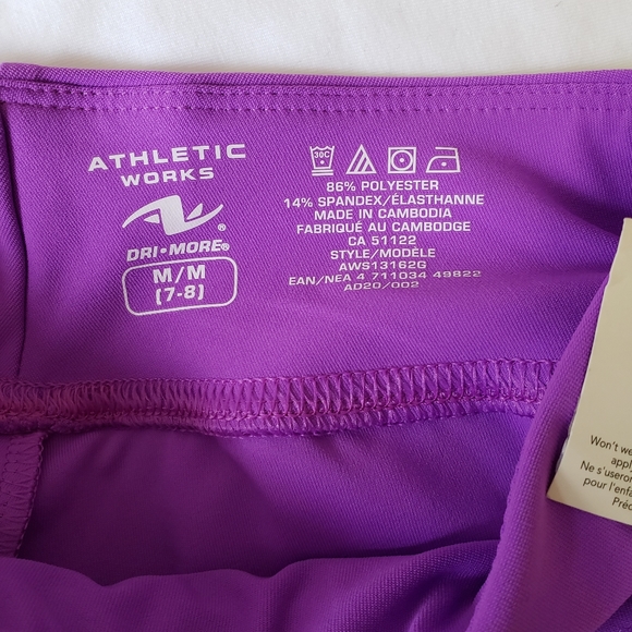 Athletic Works Polyester-Spandex Stretchable Sports Capri Leggings for Girls - Picture 7 of 7